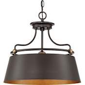Quoizel Fairview 3 Light 18" Wide Pendant with a Metal Shade Western Bronze