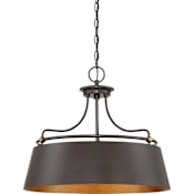 Quoizel Fairview 4 Light 24" Wide Drum Chandelier with a Metal Shade Western Bronze