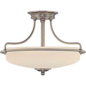 Quoizel Griffin 3 Light 17" Wide Semi-Flush Mount Ceiling Fixture Antique Nickel