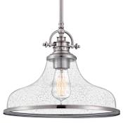 Quoizel Grant 14" Wide Pendant / Semi-Flush Ceiling Fixture Brushed Nickel