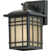 Quoizel Hillcrest 1 Light 9" Tall Outdoor Wall Sconce with Opaque Linen Glass Imperial Bronze
