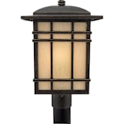 Quoizel Hillcrest 1 Light 17" Tall Post Lantern with Opaque Linen Glass Imperial Bronze