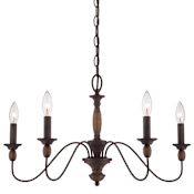 Quoizel Holbrook 5 Light 24" Wide Candle Style Chandelier Tuscan Brown
