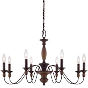Quoizel Holbrook 8 Light 29" Wide Candle Style Chandelier Tuscan Brown