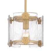 Quoizel Jolie 9" Wide Mini Pendant with Textured Glass Shade Light Gold