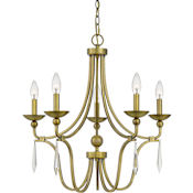 Quoizel Joules 5 Light 25" Wide Chandelier Aged Brass