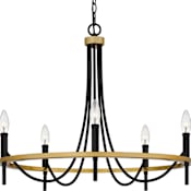 Quoizel 5 Light 26" Wide Taper Candle Style Chandelier Matte Black