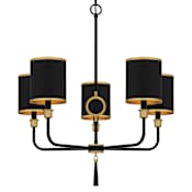 Quoizel Lockery 5 Light 27" Wide Chandelier Matte Black