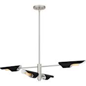 Quoizel Leoni 4 Light 44" Wide Linear Chandelier Brushed Nickel