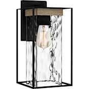 Quoizel Longwood 14" Tall Wall Sconce with Hammered Glass Shade Matte Black