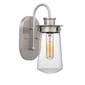 Quoizel Lewiston Single Light 4-3/4" Wide Bathroom Sconce with Seeded Glass Shade Brushed Nickel