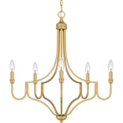Quoizel 5 Light 26" Wide Taper Candle Style Chandelier Light Gold