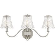 Quoizel McKinney 3 Light 23" Wide Vanity Light with Swirl Glass Shades Brushed Nickel