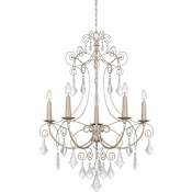Quoizel Merida 5 Light 28" Wide Crystal Candle Style Chandelier Vintage Gold