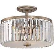 Quoizel Mirage 3 Light 14.75" Wide Semi-Flush Mount Ceiling Fixture Vintage Gold