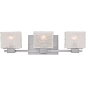Quoizel Melody 3 Light 24" Wide Reversible Bathroom Vanity Light with Mottled Textured Glass Brushed Nickel