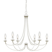 Quoizel Mirren 6 Light 28" Wide Taper Candle Chandelier Antique White
