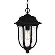 Quoizel Mulberry 9" Wide Mini Pendant with Seedy Glass Shade Matte Black
