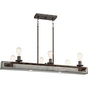 Quoizel Melville 8 Light 42" Wide LED Linear Chandelier Iron Gate