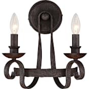 Quoizel Noble 2 Light Wall Sconce Rustic Black
