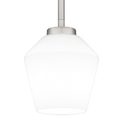 Quoizel Nielson 6" Wide Mini Pendant with Etched Opal Shade Brushed Nickel