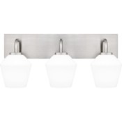 Quoizel Nielson 3 Light 21" Wide Bathroom Vanity Light with Etched Opal Shades Brushed Nickel