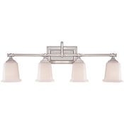 Quoizel Nicholas 4 Light 31" Wide Bathroom Vanity Light Brushed Nickel