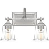 Quoizel Nicholas 2 Light 15" Wide Bathroom Vanity Light Brushed Nickel