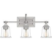 Quoizel Nicholas 3 Light 22" Wide Bathroom Vanity Light Brushed Nickel