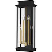 Quoizel Noelle 4 Light 26" Tall Outdoor Wall Sconce with Clear Glass Shade Matte Black