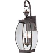 Quoizel Oasis 2 Light 21" Tall Outdoor Wall Sconce with Clear Glass Medici Bronze