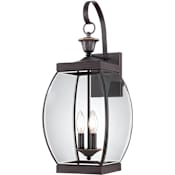 Quoizel Oasis 3 Light 23" Tall Outdoor Wall Sconce with Clear Glass Medici Bronze