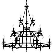 Quoizel Octavia 16 Light 46" Wide Taper Candle Style Chandelier Earth Black