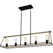Quoizel Oak Park 5 Light 42" Wide Linear Pendant Matte Black