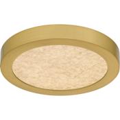 Quoizel Outskirts 8" Wide LED Flush Mount Ceiling Fixture with Alabaster Acrylic Lens Brushed Gold