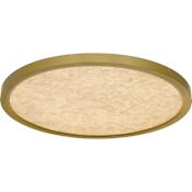 Quoizel Outskirts 20" Wide LED Flush Mount Ceiling Fixture with Alabaster Acrylic Lens Brushed Gold