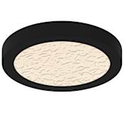 Quoizel Outskirts 8" Wide LED Flush Mount Ceiling Fixture with Textured Acrylic Lens Earth Black