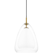 Quoizel Aero 12" Wide Pendant Aged Brass