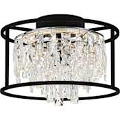 Quoizel Brillance 15" Wide LED Semi-Flush Drum Ceiling Fixture Matte Black
