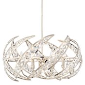 Quoizel Crescent 6 Light 25" Wide Single Tier Chandelier With Clear Glass Polished Nickel