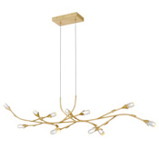 Quoizel Cora 50" Wide LED Abstract Chandelier Gold Leaf