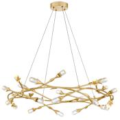 Quoizel Cora 32" Wide LED Abstract Multi Light Pendant Gold Leaf