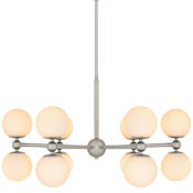 Quoizel Elser 12 Light 31" Wide Chandelier with Etched Opal Shades Brushed Nickel