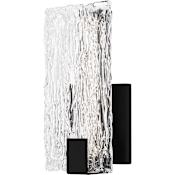 Quoizel Winter 12" Tall Integrated LED Wall Sconce with Noodle Glass Panel Shade - ADA Compliant Matte Black
