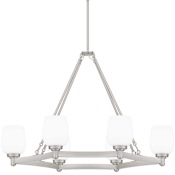 Quoizel Penning 6 Light 38" Wide Chandelier Brushed Nickel
