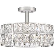 Quoizel Coffman 3 Light 14" Wide Semi-Flush Drum Ceiling Fixture Polished Nickel