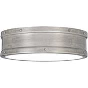 Quoizel Ahoy 13" Wide LED Flush Mount Drum Ceiling Fixture Antique Polished Nickel