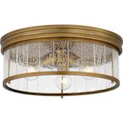 Quoizel Theodora 3 Light 16" Wide Flush Mount Drum Ceiling Fixture Weathered Brass