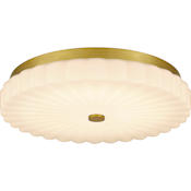 Quoizel Cherbury 16" Wide LED Flush Mount Ceiling Fixture with Opal Etched Glass Shade Brushed Gold