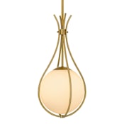 Quoizel Aliyah 11" Wide Pendant with Etched Opal Shade Aged Brass